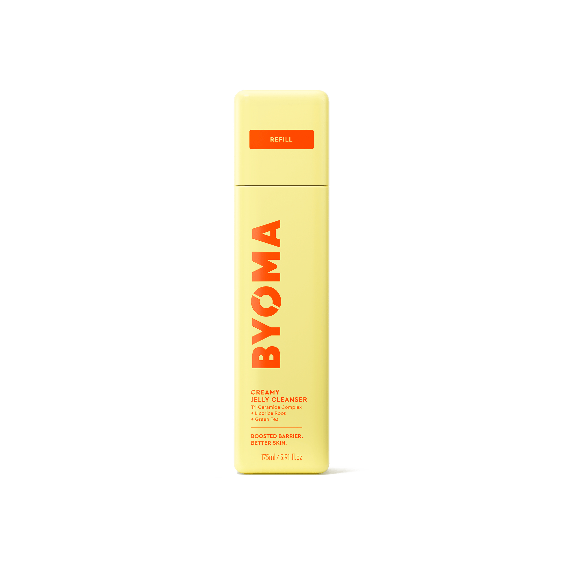 BYOMA Creamy Jelly Cleanser in a yellow bottle.
