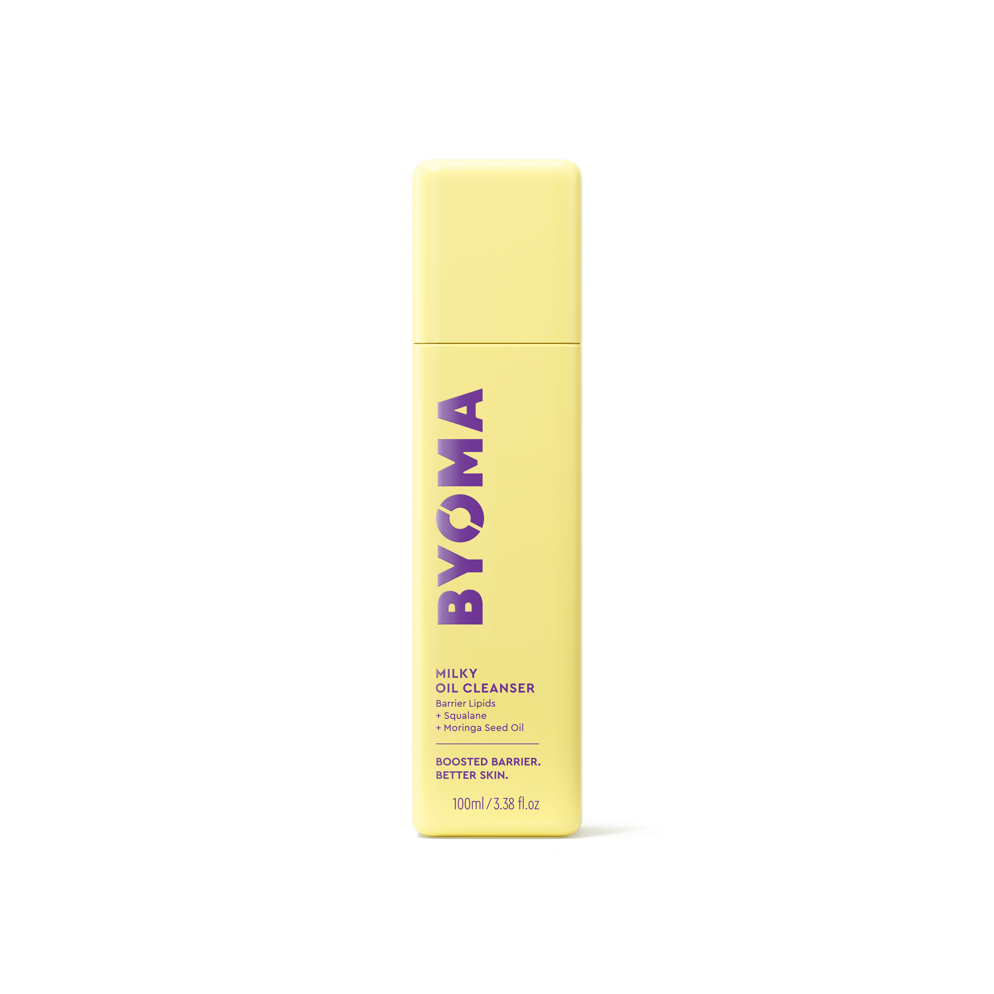 A yellow bottle of Byoma Milky Oil Cleanser.