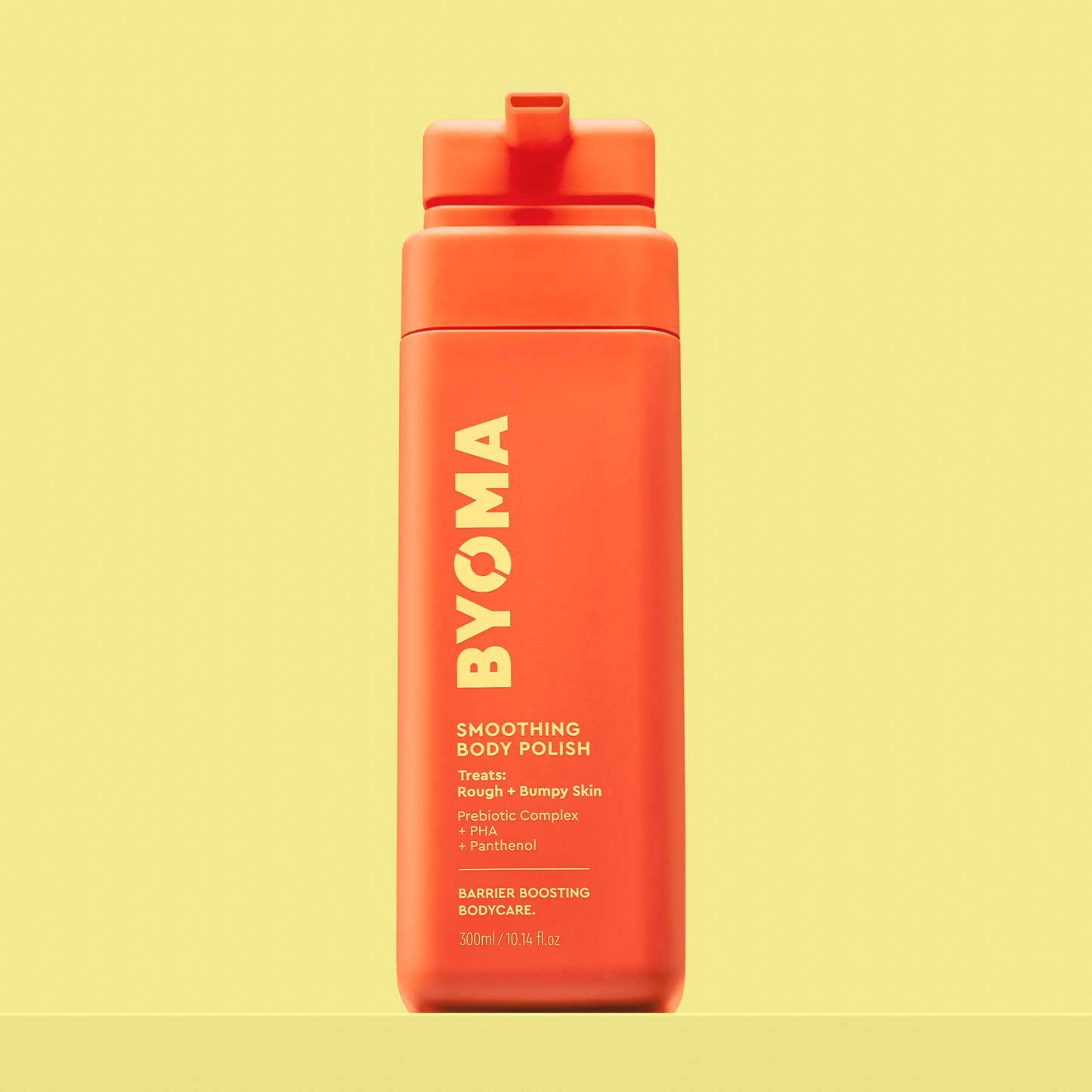 A bottle of Byoma smoothing body polish.