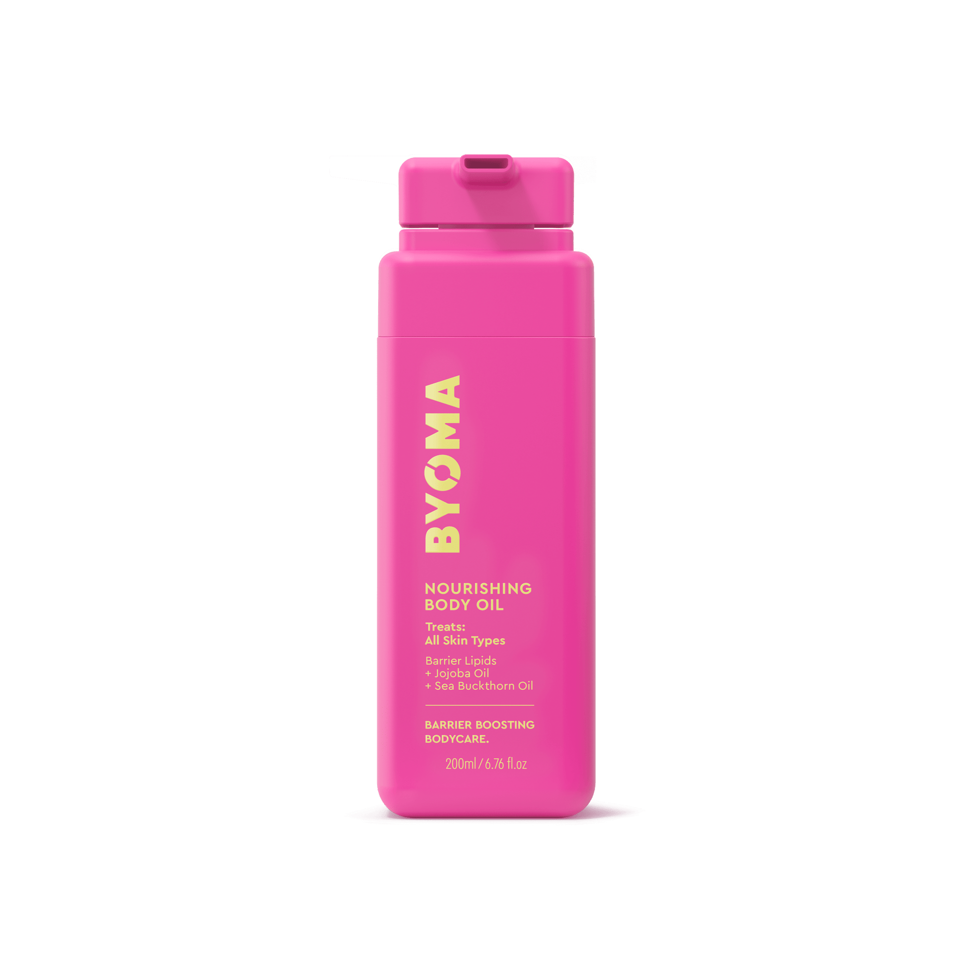 BYOMA NOURISHING BODY OIL against a white background.
