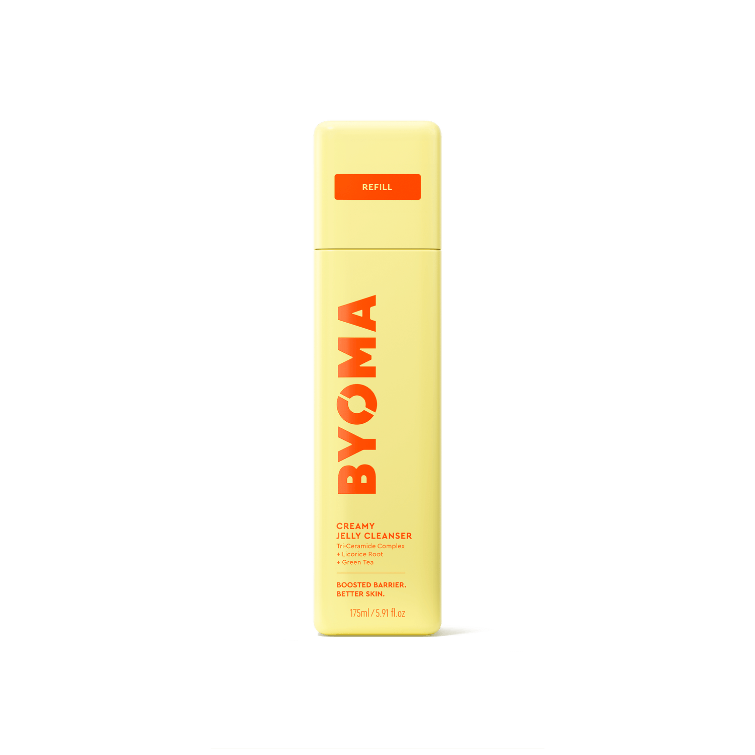 BYOMA Creamy Jelly Cleanser in a yellow bottle. 