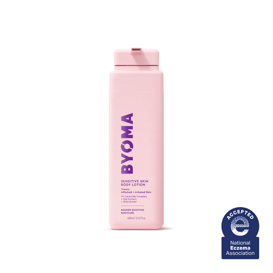 BYOMA SENSITIVE SKIN BODY LOTION against a white background.