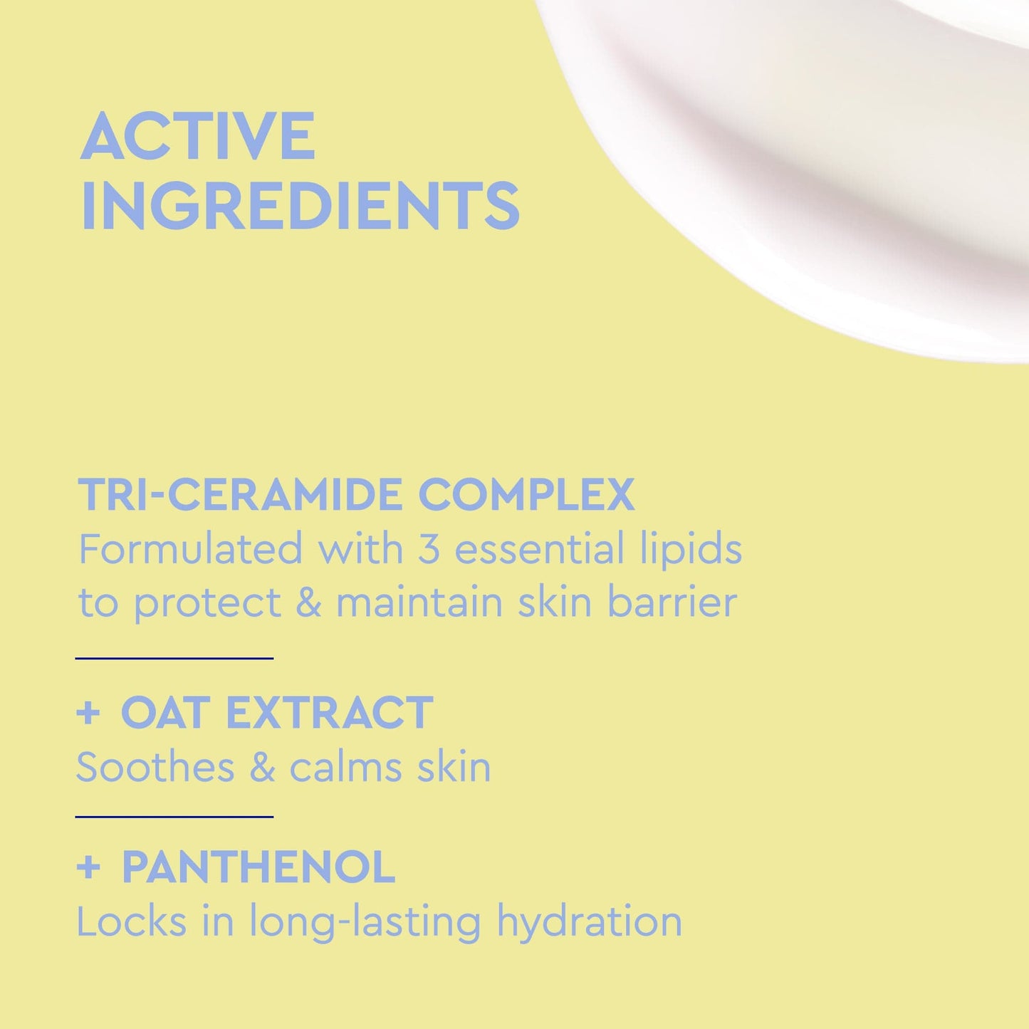 Product label with active ingredients on a yellow background