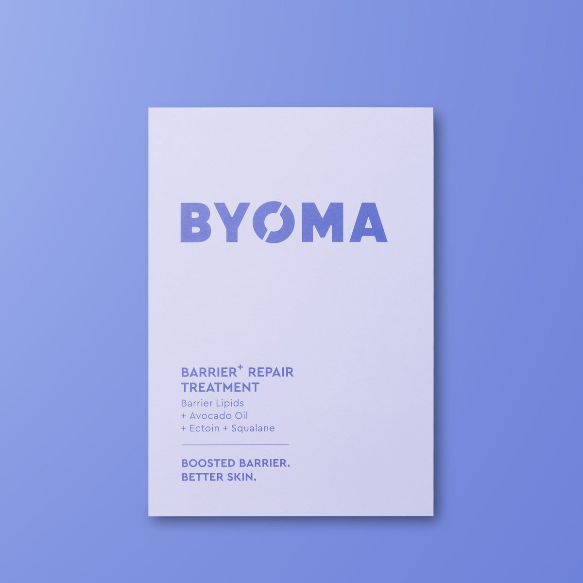 BYOMA Barrier Repair Treatment sample on a blue background