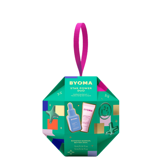 BYOMA Star Power Duo packaging on a green background